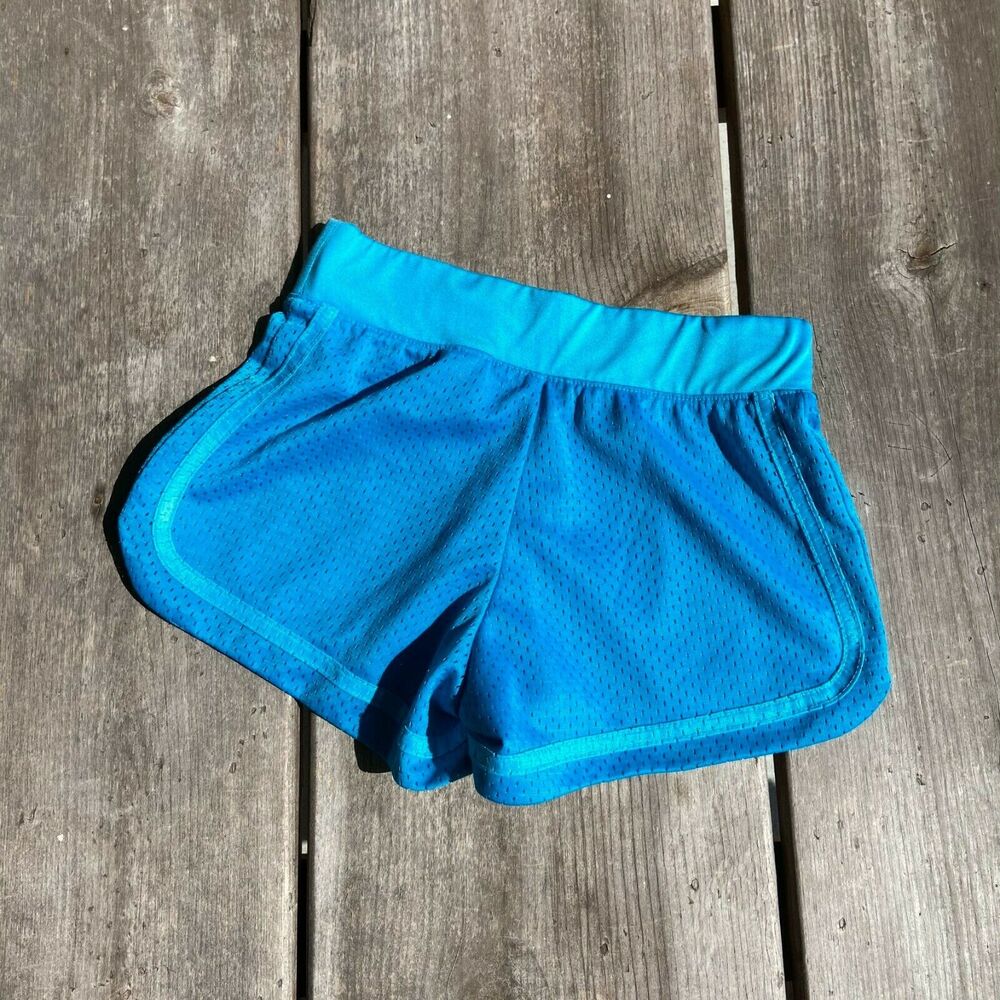 So Girls Shorts Size 10 Blue Mesh Athletic Glitter Star Turquoise - Picture 5 of 7